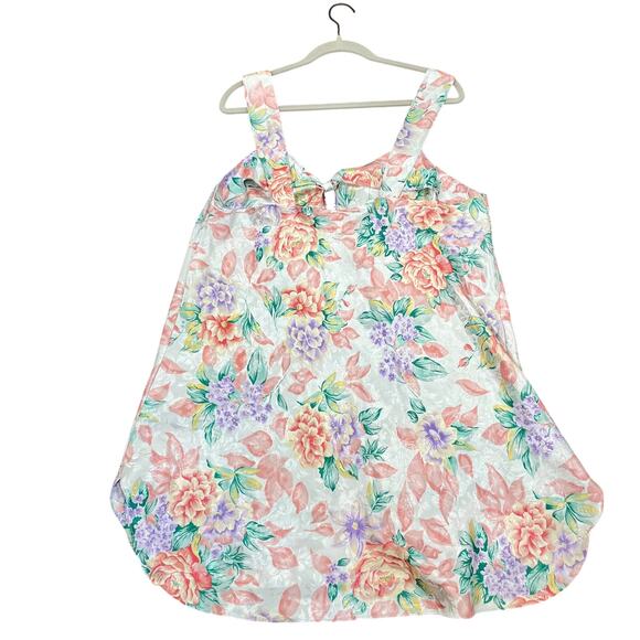 Vintage 90s Women's Satin Floral Nightie Dress 2XL - Picture 8 of 8